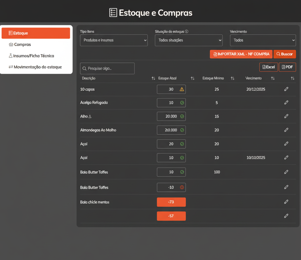 Controle de Estoque Automático